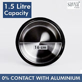 SAVYA HOME®Triply Tope with SS Lid (16cm)- 1.5 LTR, Triply Kadai with SS Lid (20cm)-1.6 L Combo | Stove & Induction Cookware |Heat Surround Cooking | Triply Stainless Steel cookware with lid